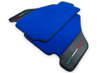 Blue Floor Mats For Ferrari F430 2004-2009 With Carbon Fiber Leather - AutoWin