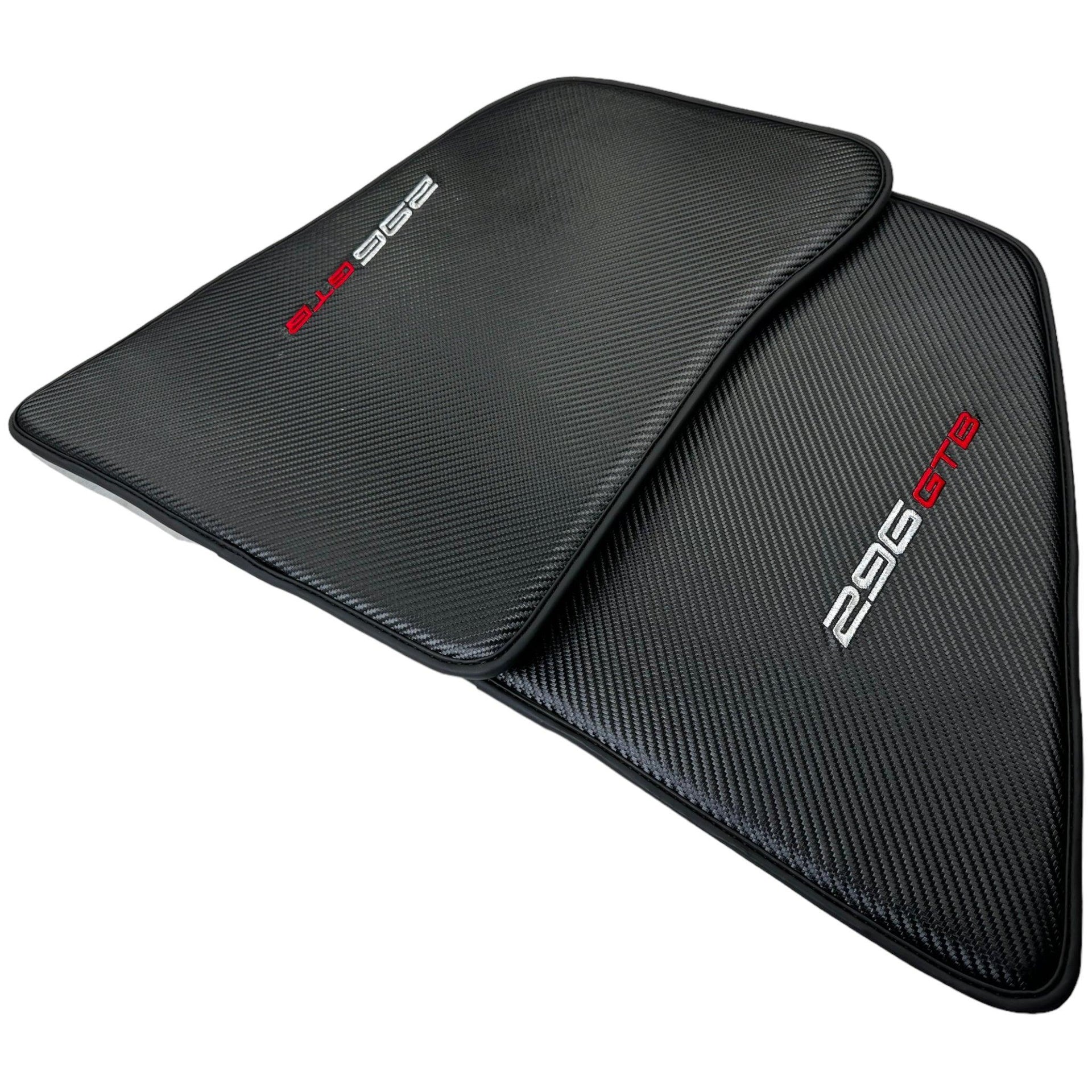 Floor Mats for Ferrari 296 GTB (2022-2024) Made From Carbon Fiber Leather - AutoWin