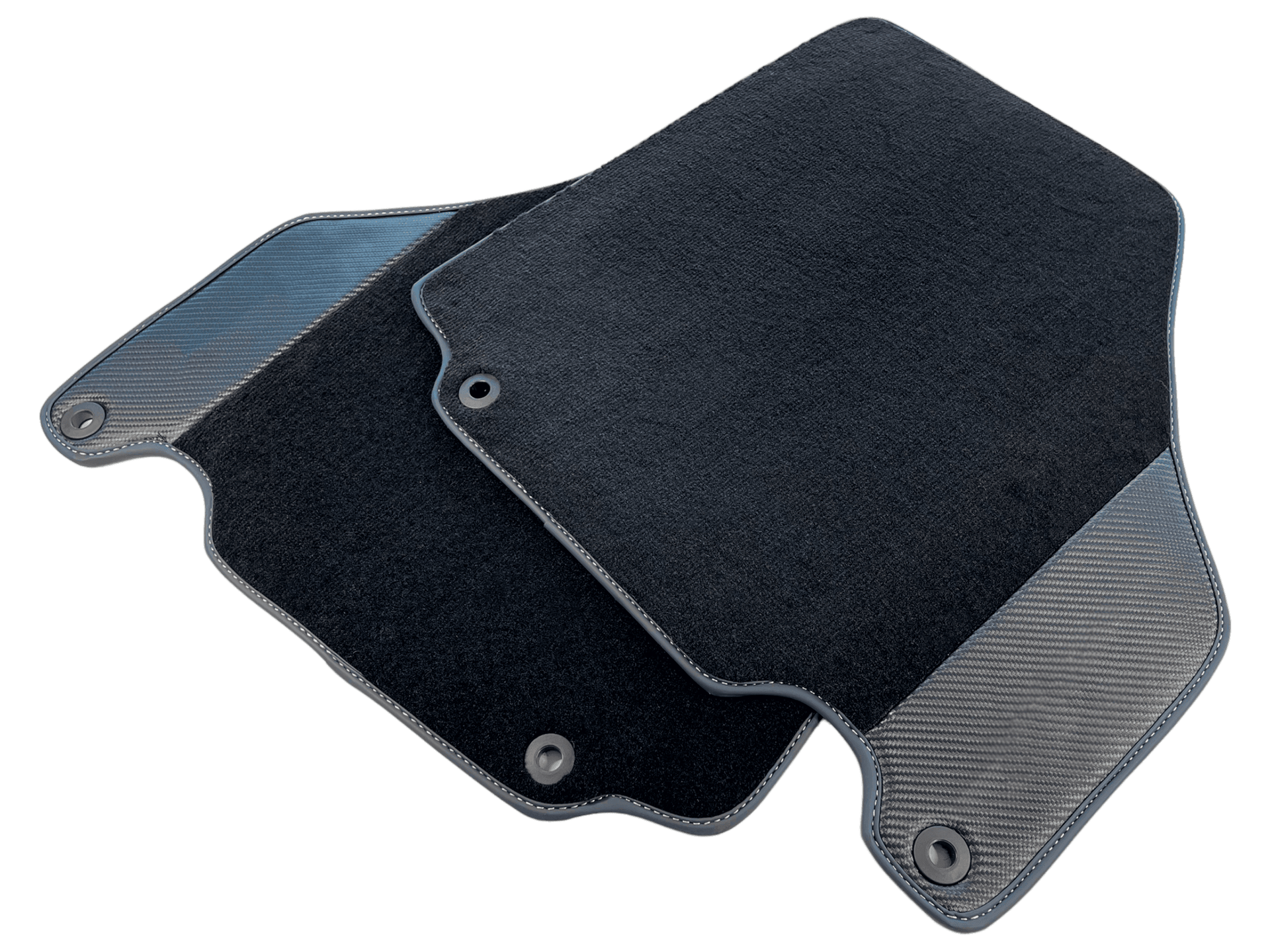 Floor Mats For Ferrari 360 Modena 1999-2005 Black With Carbon Fiber Leather - AutoWin