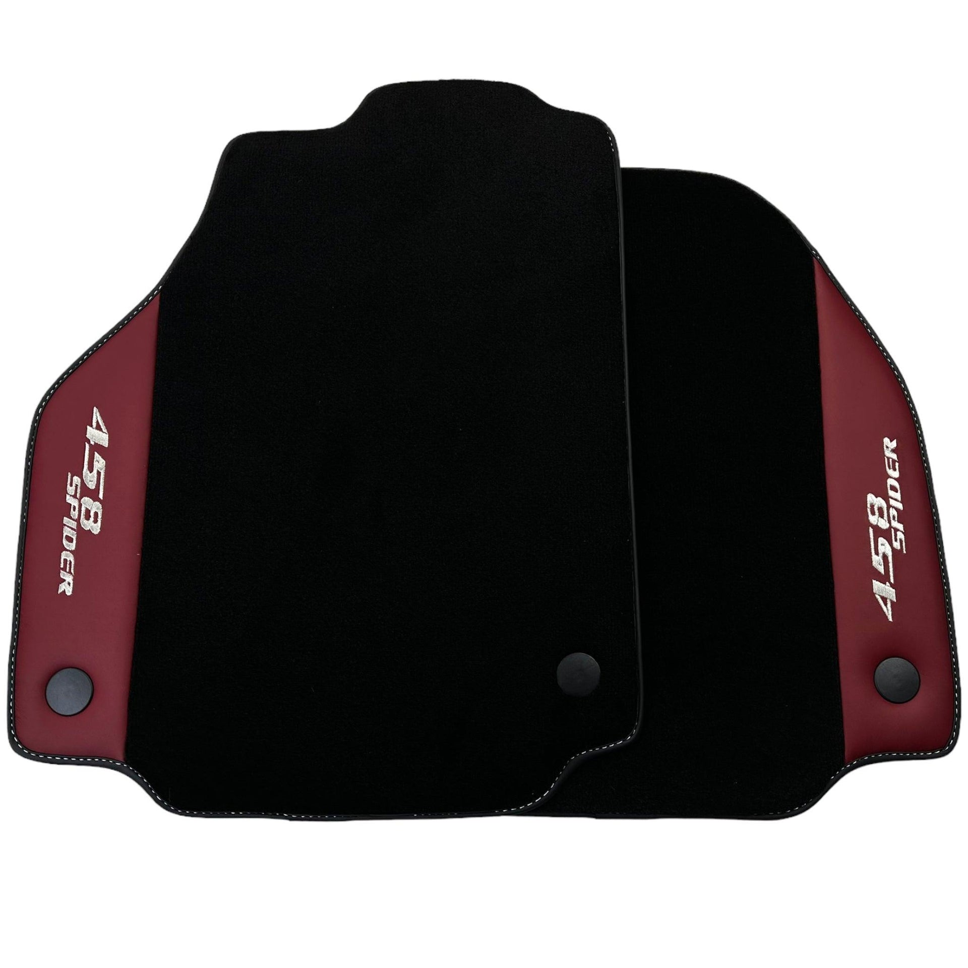 Floor Mats for Ferrari 458 Spider (2012-2015) with Bordeaux Nappa Leather - AutoWin