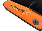 Floor Mats Set with Trunk Mat For Lamborghini Urus S With Orange Alcantara Leather - AutoWin