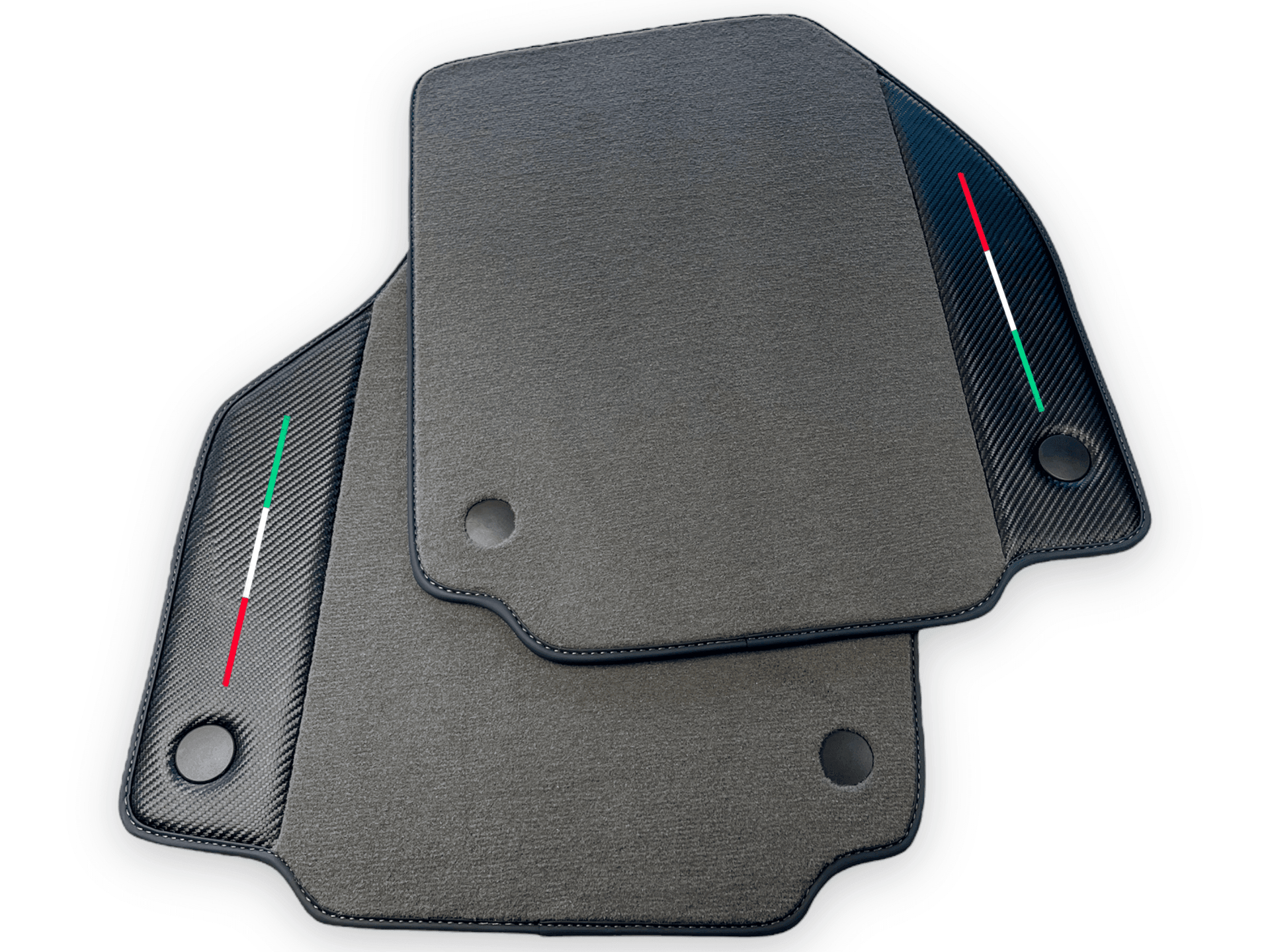Gray Floor Mats For Ferrari F8 Spider 2019-2022 With Carbon Fiber Leather - AutoWin