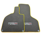 Gray Floor Mats for Lamborghini Huracan EVO (2014-2023) with Yellow Trim - AutoWin