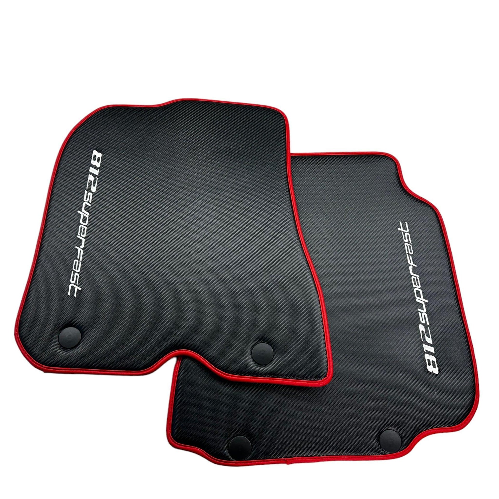 Carbon Fiber Leather Floor Mats For Ferrari 812 Superfast - AutoWin