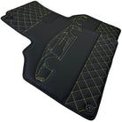 Leather Black Floor Mats for Lamborghini Gallardo Yellow Sewing | ER56 Design - AutoWin