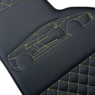 Leather Black Floor Mats for Lamborghini Gallardo Yellow Sewing | ER56 Design - AutoWin