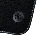 Leather Floor Mats for Ferrari 458 Italia (2009-2015) with White Sewing ER56 Design - AutoWin