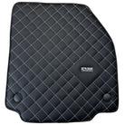 Leather Floor Mats for Ferrari 458 Italia (2009-2015) with White Sewing ER56 Design - AutoWin