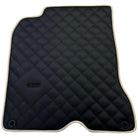 Leather Floor Mats for Ferrari California T (2015-2018) Black Sewing ER56 Design | Beige Trim - AutoWin