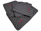 Leather Floor Mats for Porsche Cayenne GTS (2010-2018) Red Sewing - AutoWin