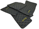 Leather Floor Mats for Porsche Cayenne GTS (2010-2018) Yellow Sewing - AutoWin