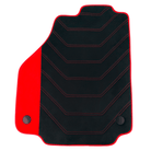 Black Alcantara Floor Mats for Ferrari 488 GTB (2016-2022) with Red Alcantara Accents