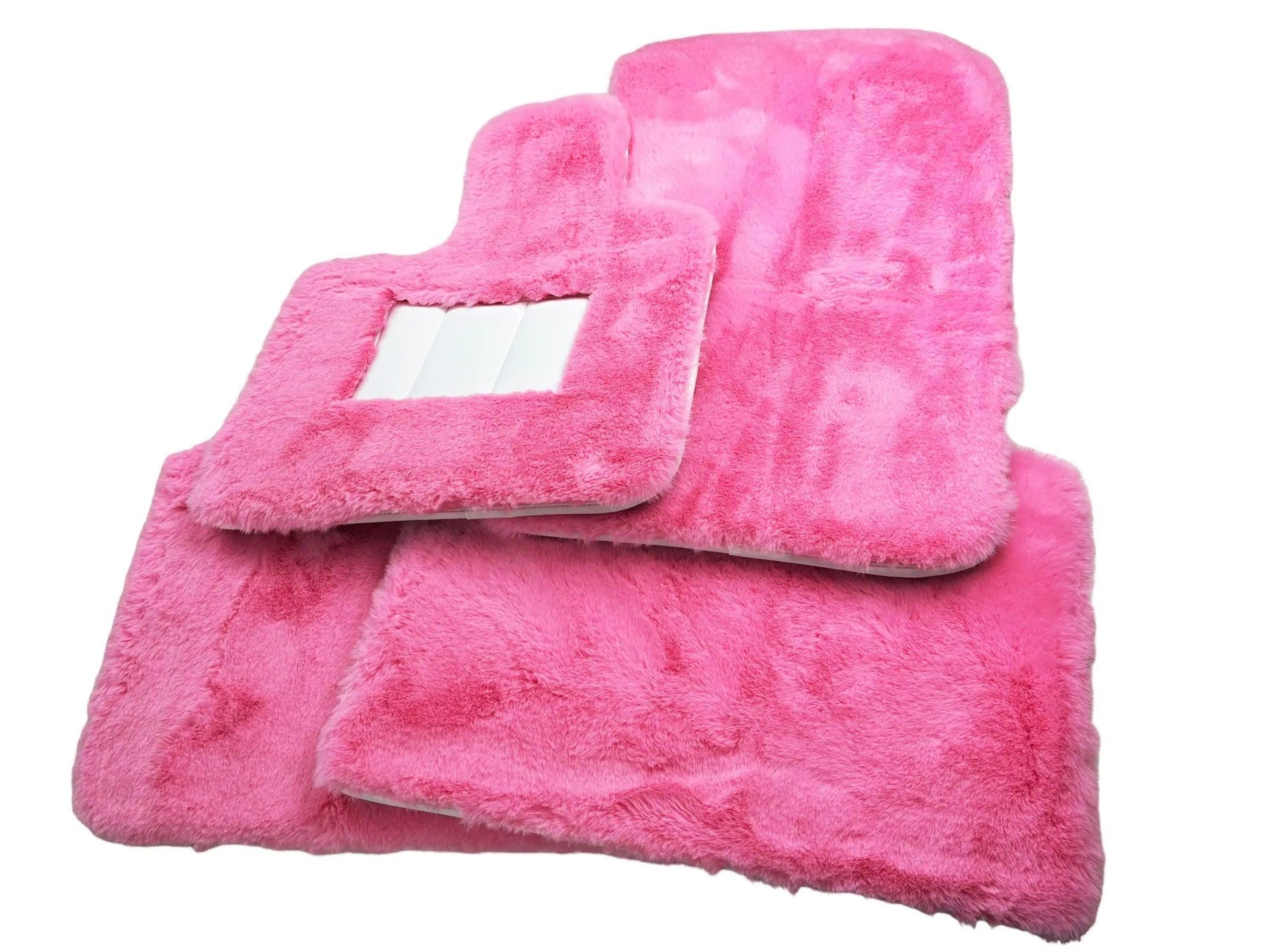 Pink Sheepskin Floor Mats For Rolls Royce Phantom 2003–2016 Er56 Design Brand - AutoWin