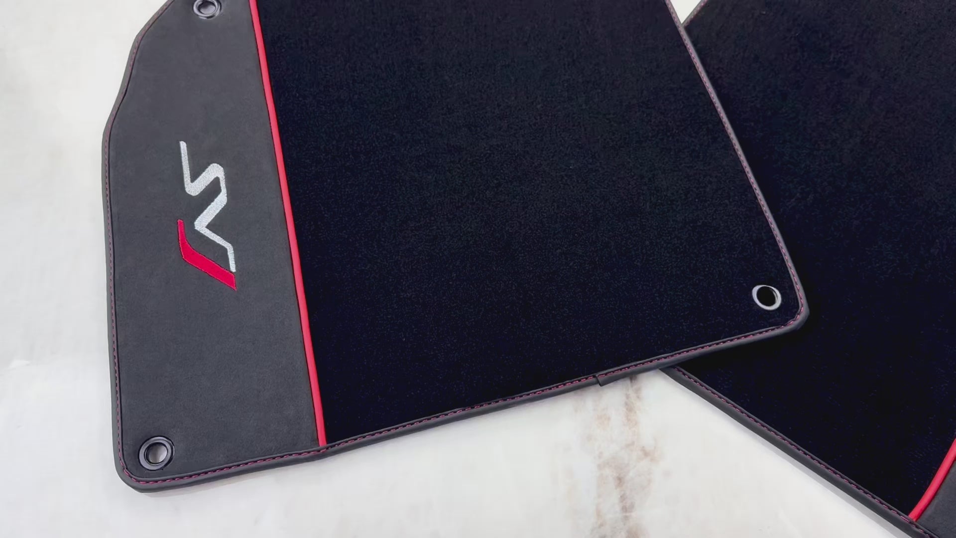 Black Floor Mats for Lamborghini Aventador SVJ with Alcantara Leather - AutoWin.EU