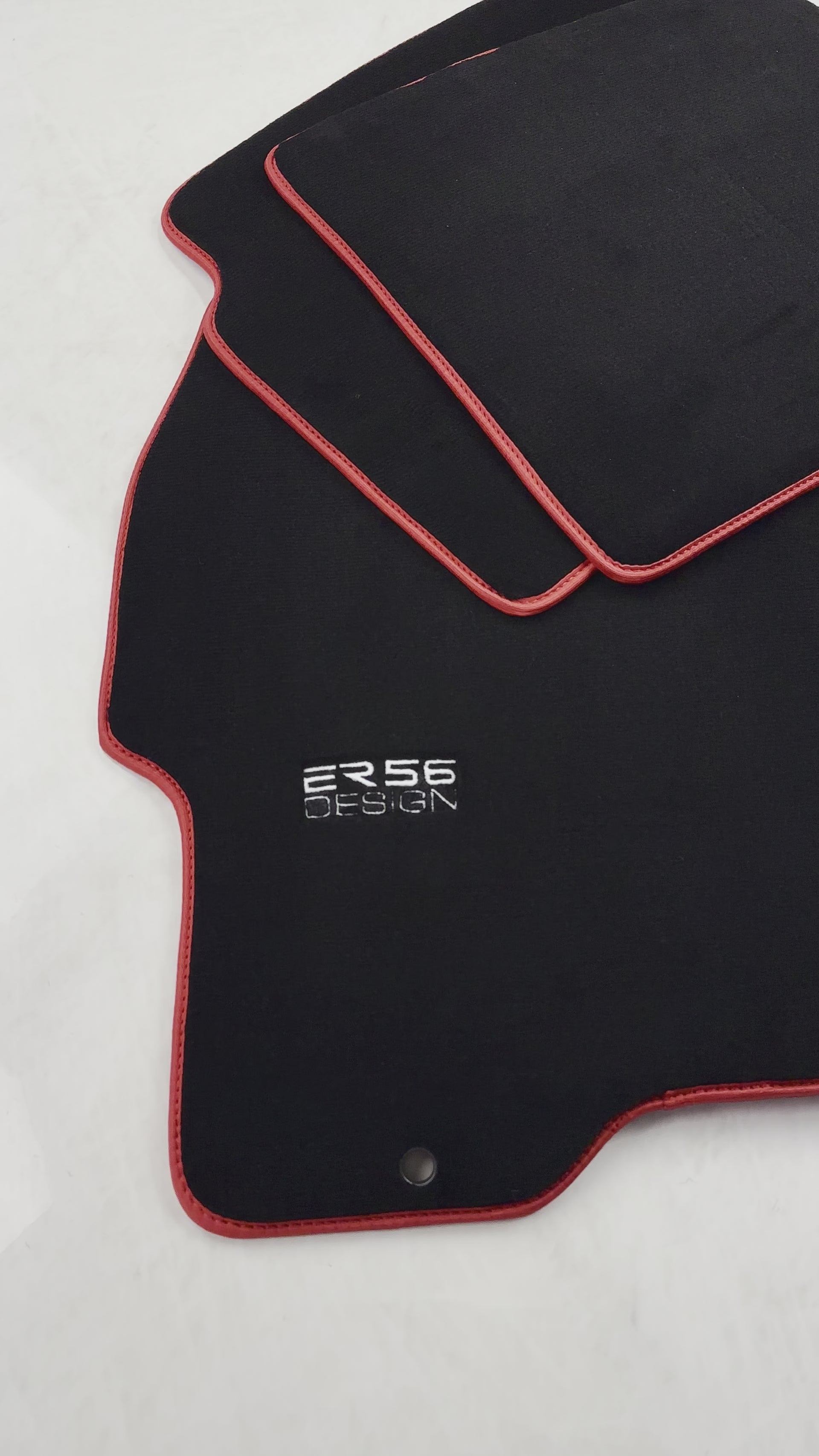 Black Floor Mats For Honda Civic VI (1995-2000) ER56 Design with Red Trim - ER56 Design