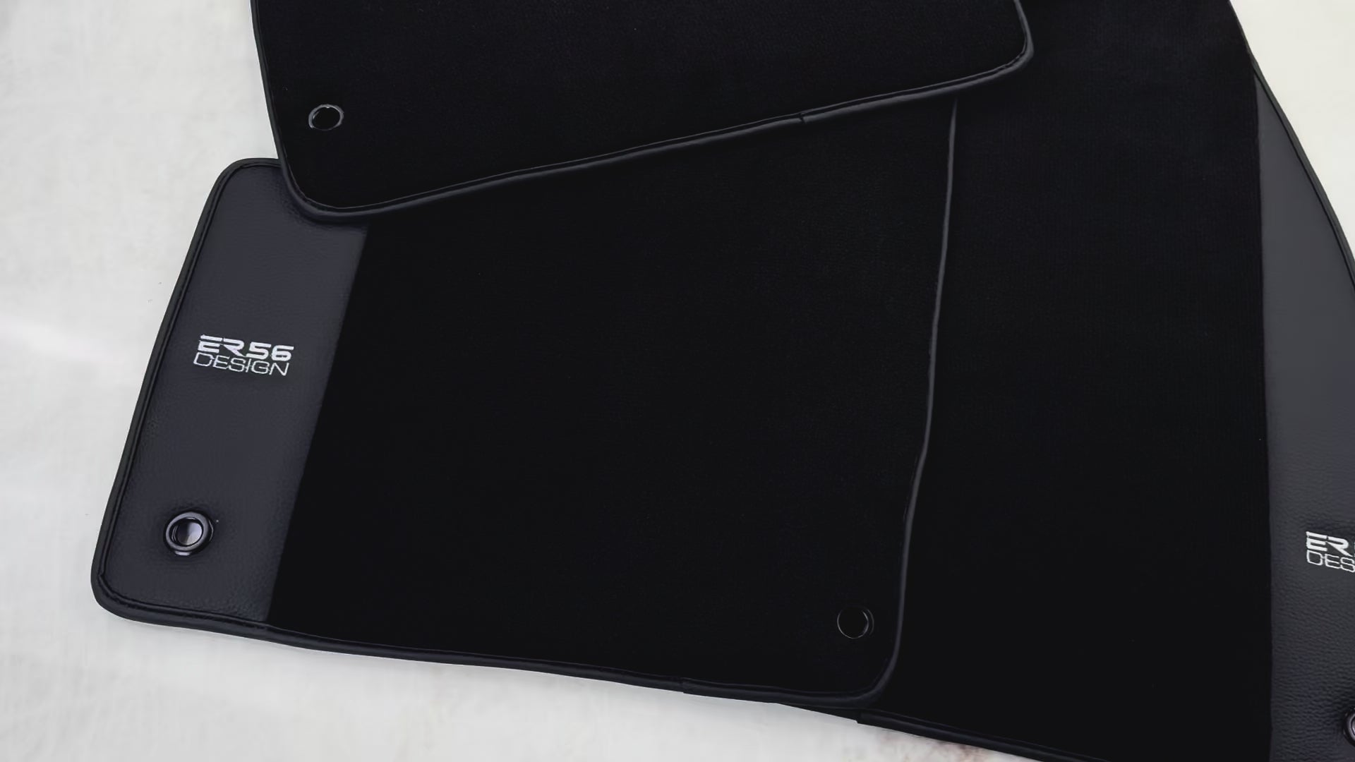 ER56 Design Black Floor Mats for Range Rover Evoque (2011-2015) 3/5-Doors with Leather - ER56 Design