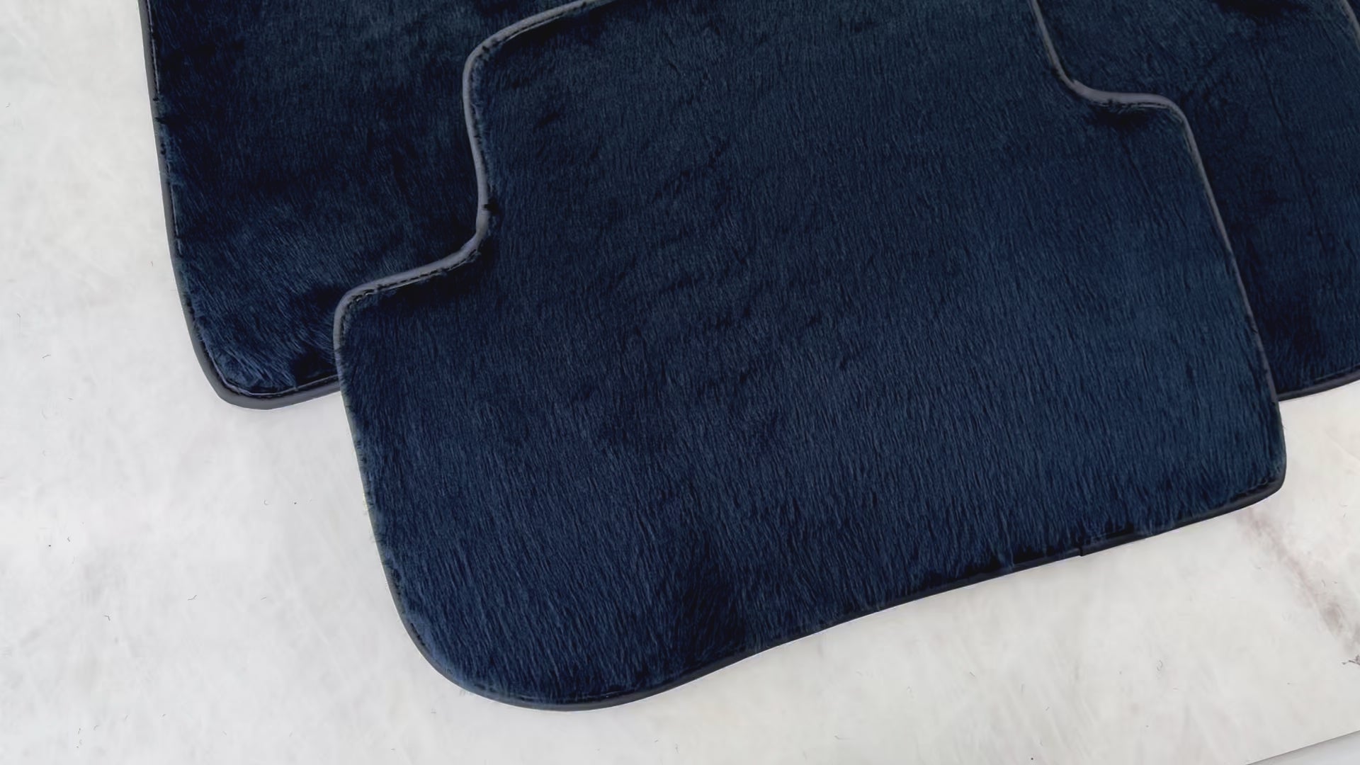 Dark Blue Sheepskin Floor Mats for Rolls-Royce Phantom Sedan (2003-2016) - AutoWin