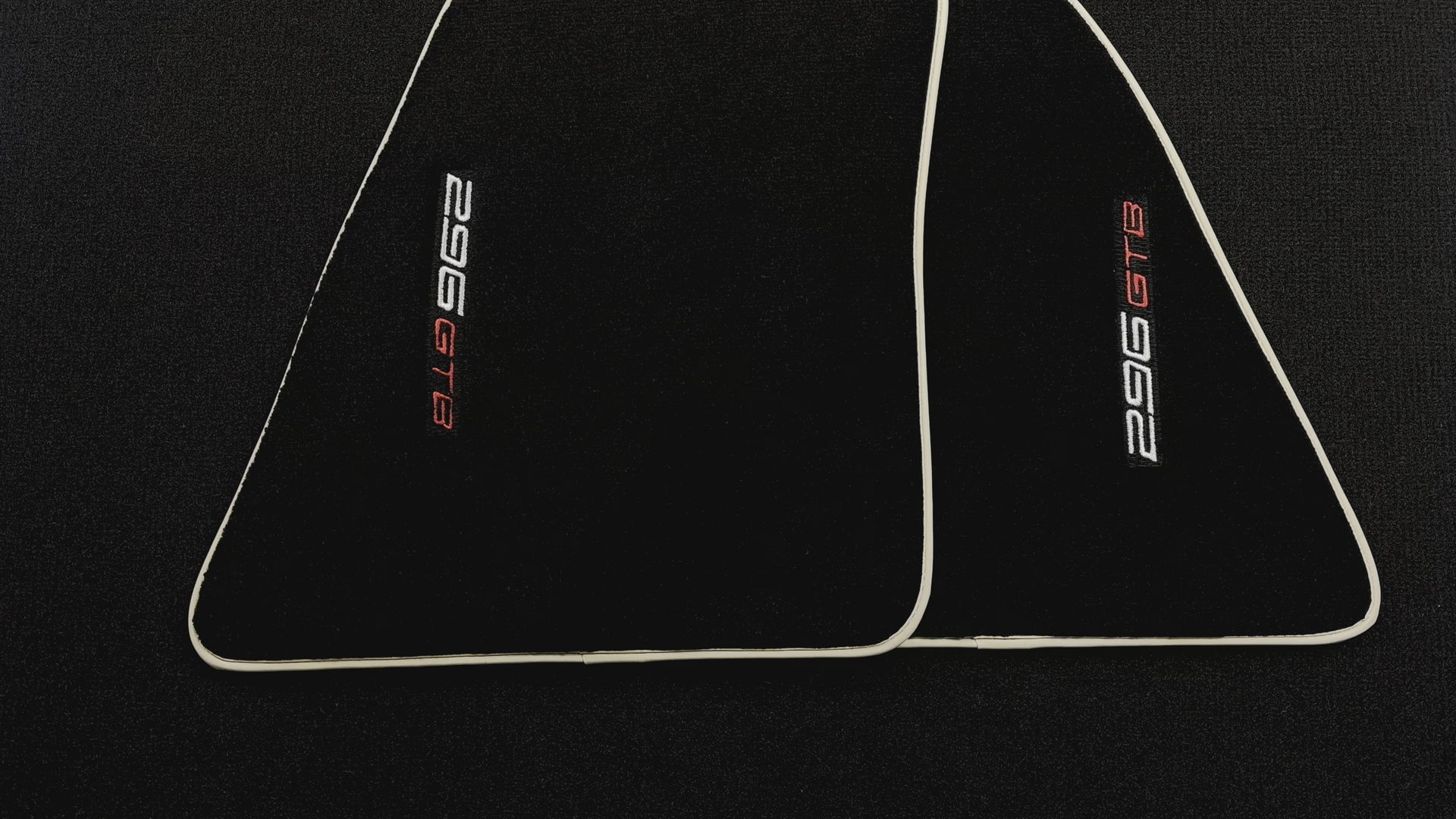 Black Floor Mats for Ferrari 296 GTB (2022-2025) with Beige Trim - AutoWin