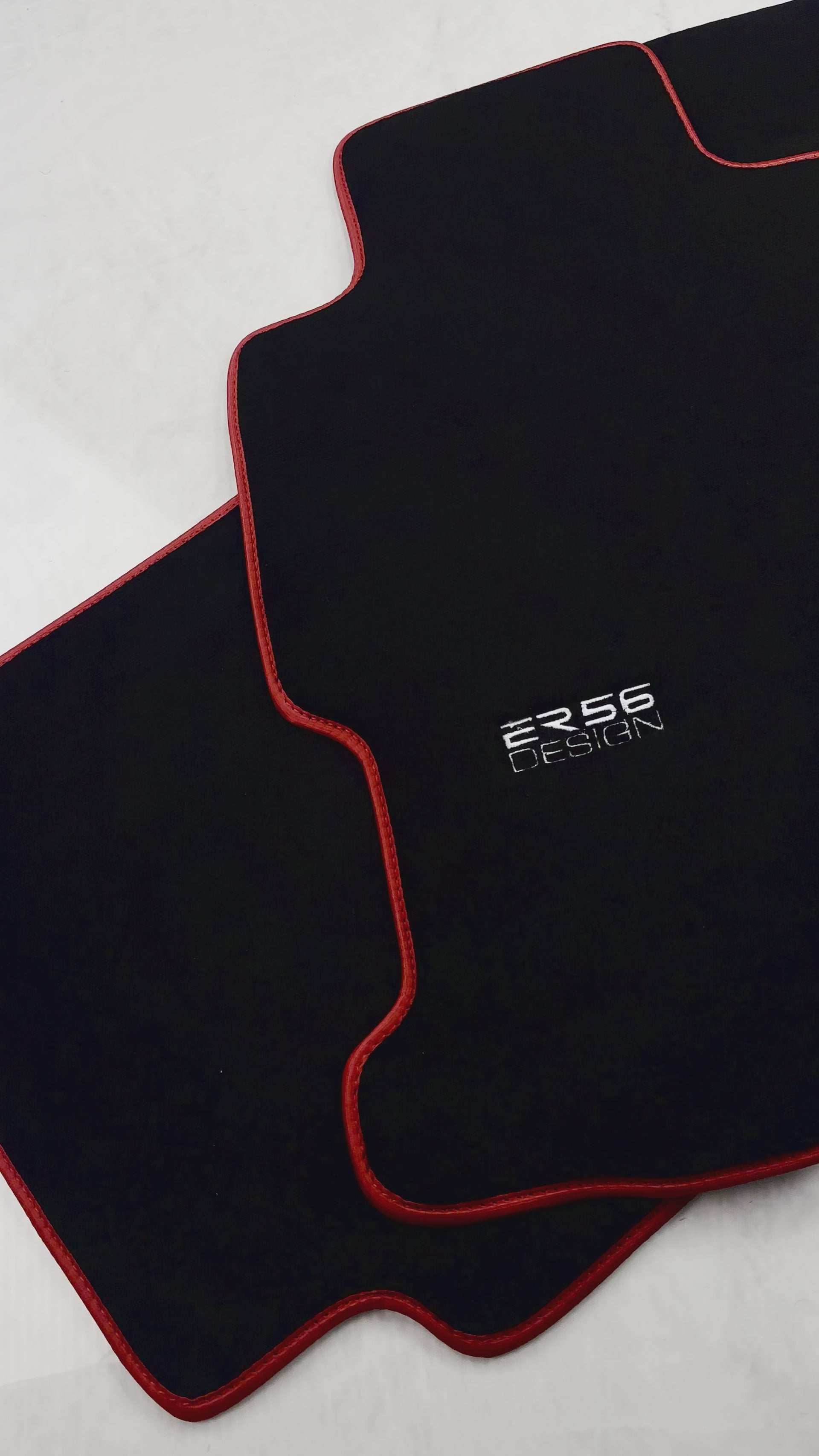 Black Floor Mats For Honda Civic VII (2001-2005) ER56 Design with Red Trim - ER56 Design