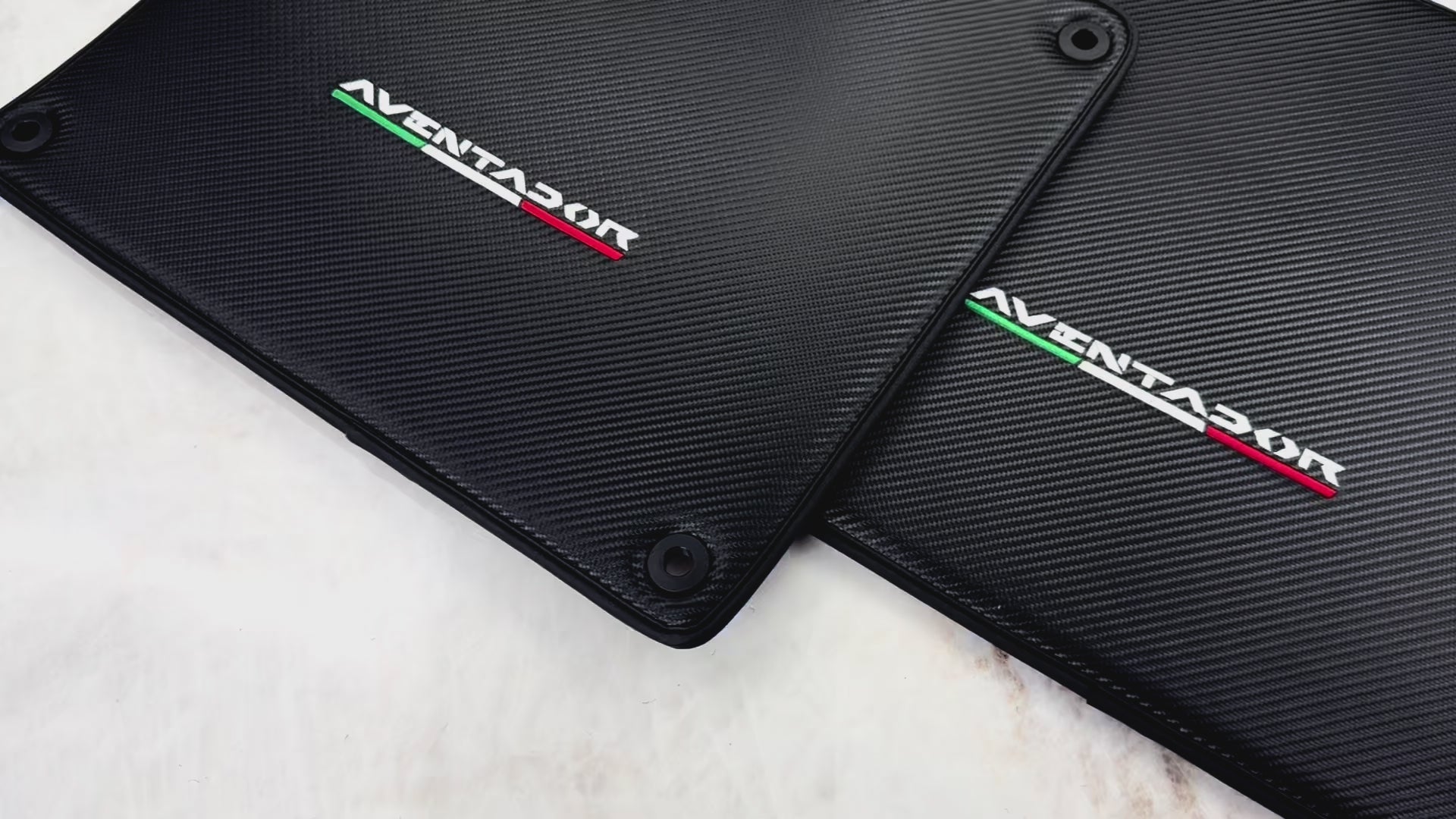 Black Carbon Fiber Floor Mats for Lamborghini Aventador - AutoWin.EU
