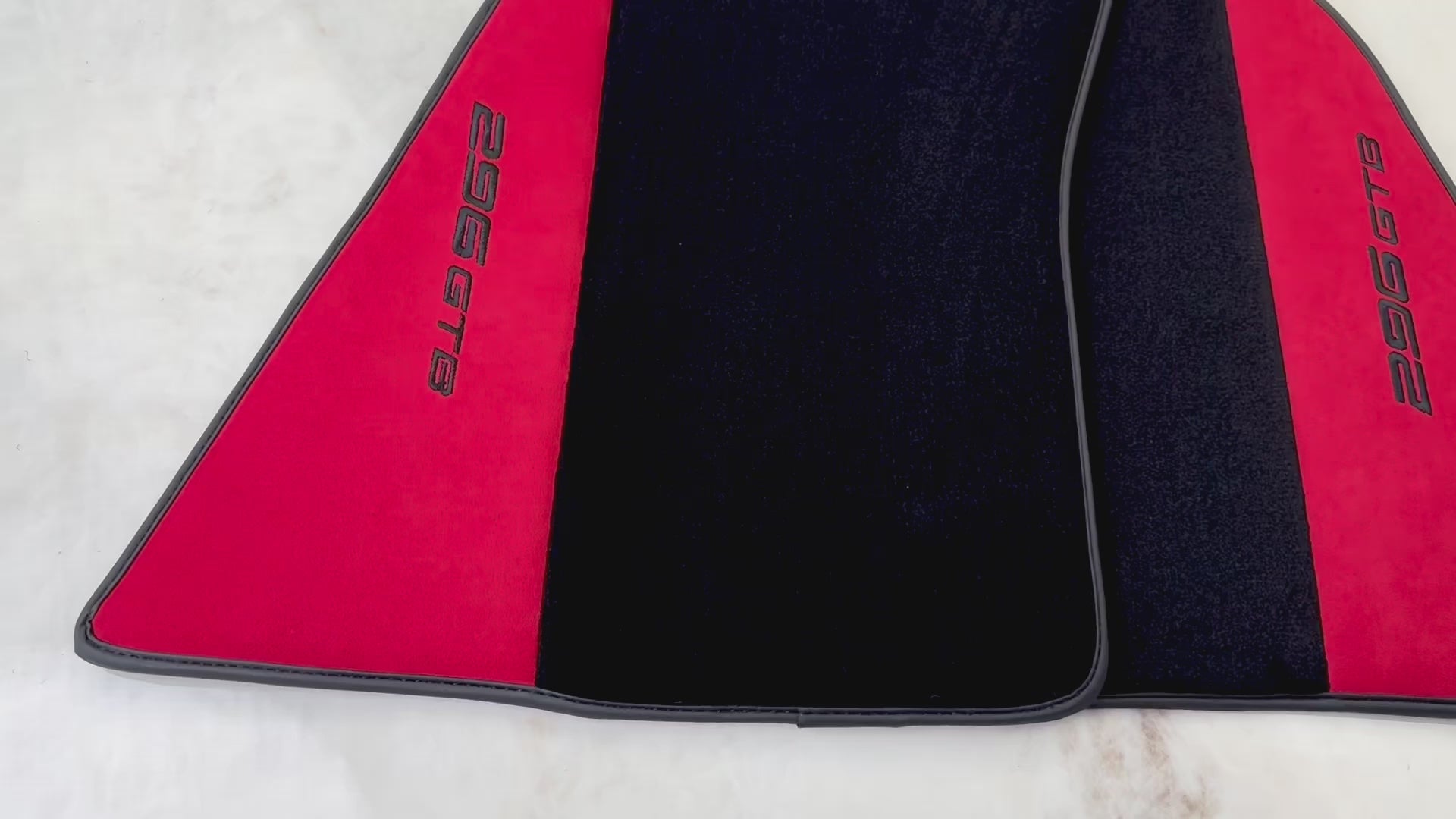 Red Floor Mats for Ferrari 296 GTB (2022-2025) with Alcantara Leather - AutoWin