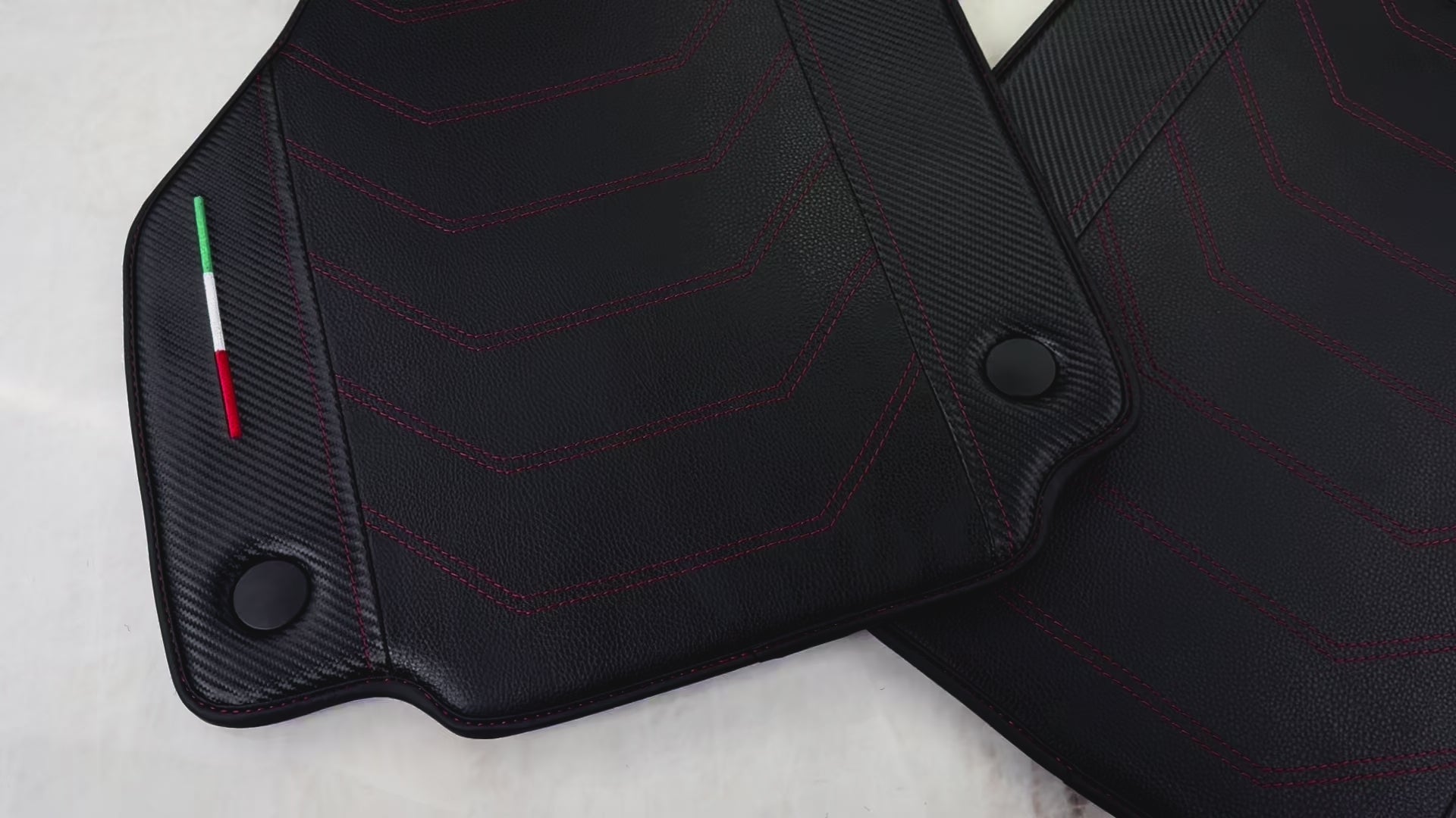 Leather Floor Mats For Ferrari 458 GT2 2012-2015 With Carbon Fiber | Italian Edition - AutoWin