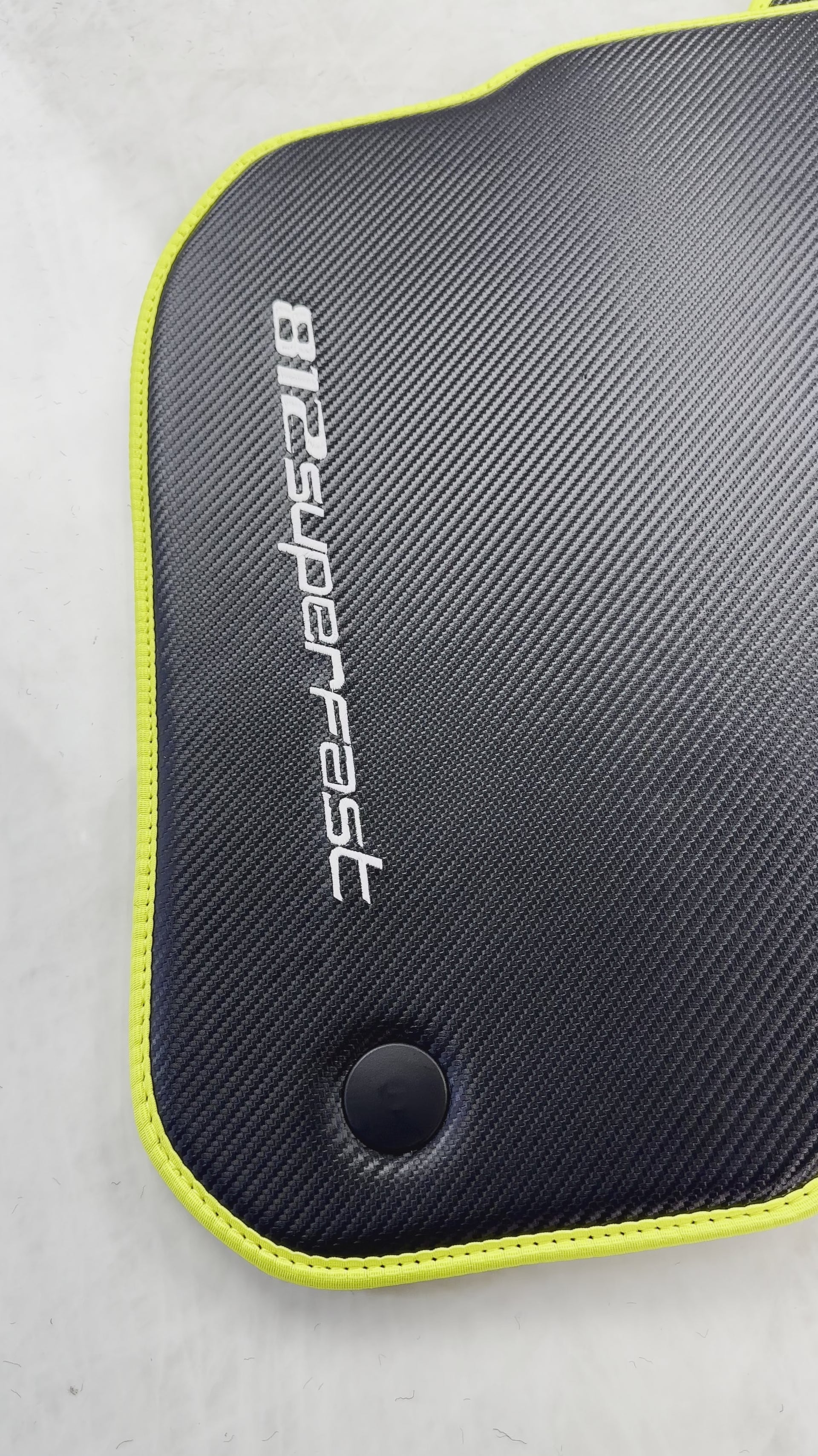 Carbon Floor Mats For Ferrari 812 Superfast (2018-2023) with Yellow Trim - AutoWin
