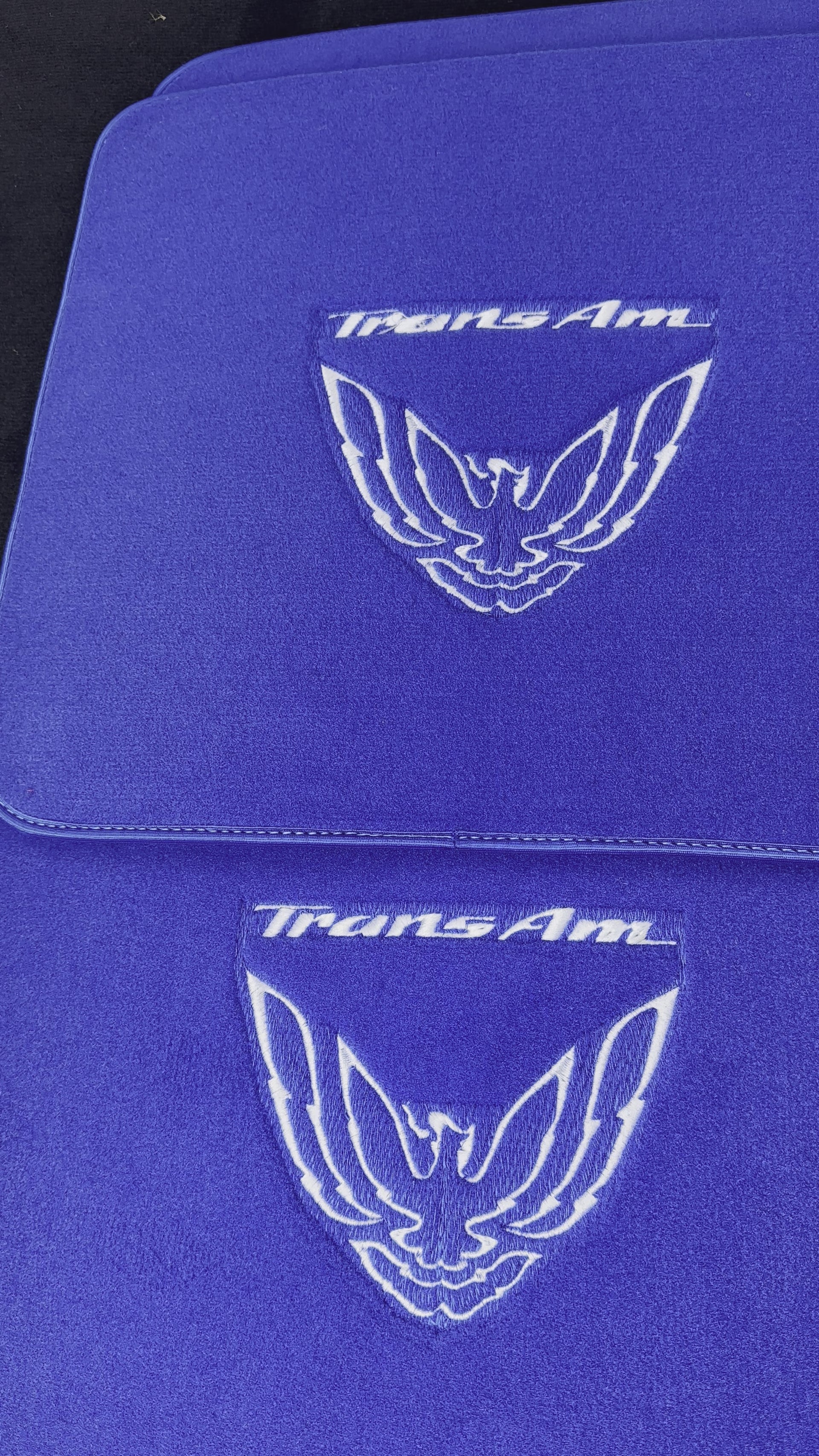 Blue Floor Mats for Pontiac First generation FireBird (1967-1969) with Trans Am Logo - AutoWin