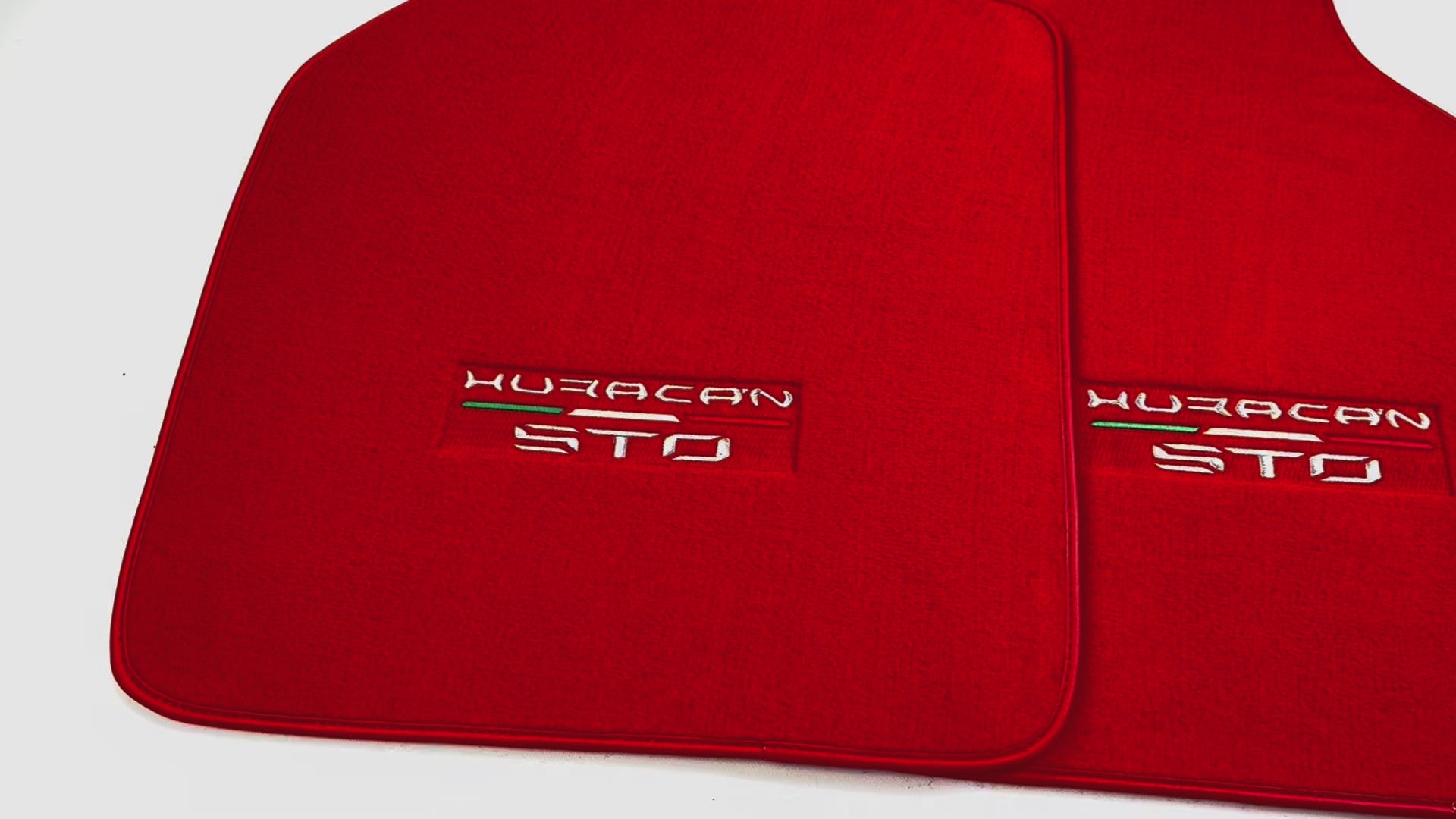 Floor Mats for Lamborghini Huracan STO Red Color | AutoWin - AutoWin.EU