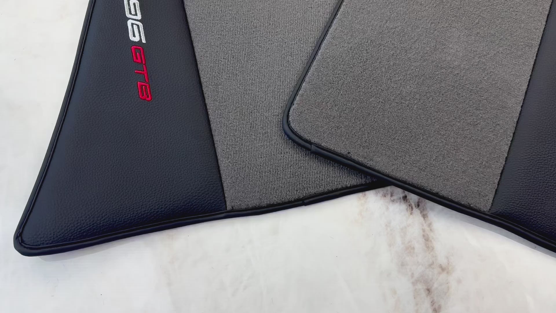 Gray Floor Mats for Ferrari 296 GTB (2022-2025) with Leather - AutoWin