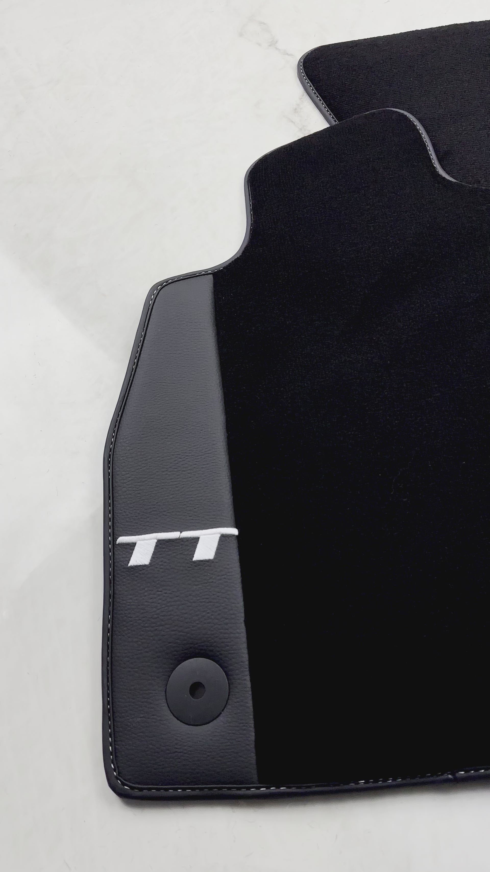 Black Floor Mats for Audi TT MK1 Coupe (1998-2006) with Leather - AutoWin