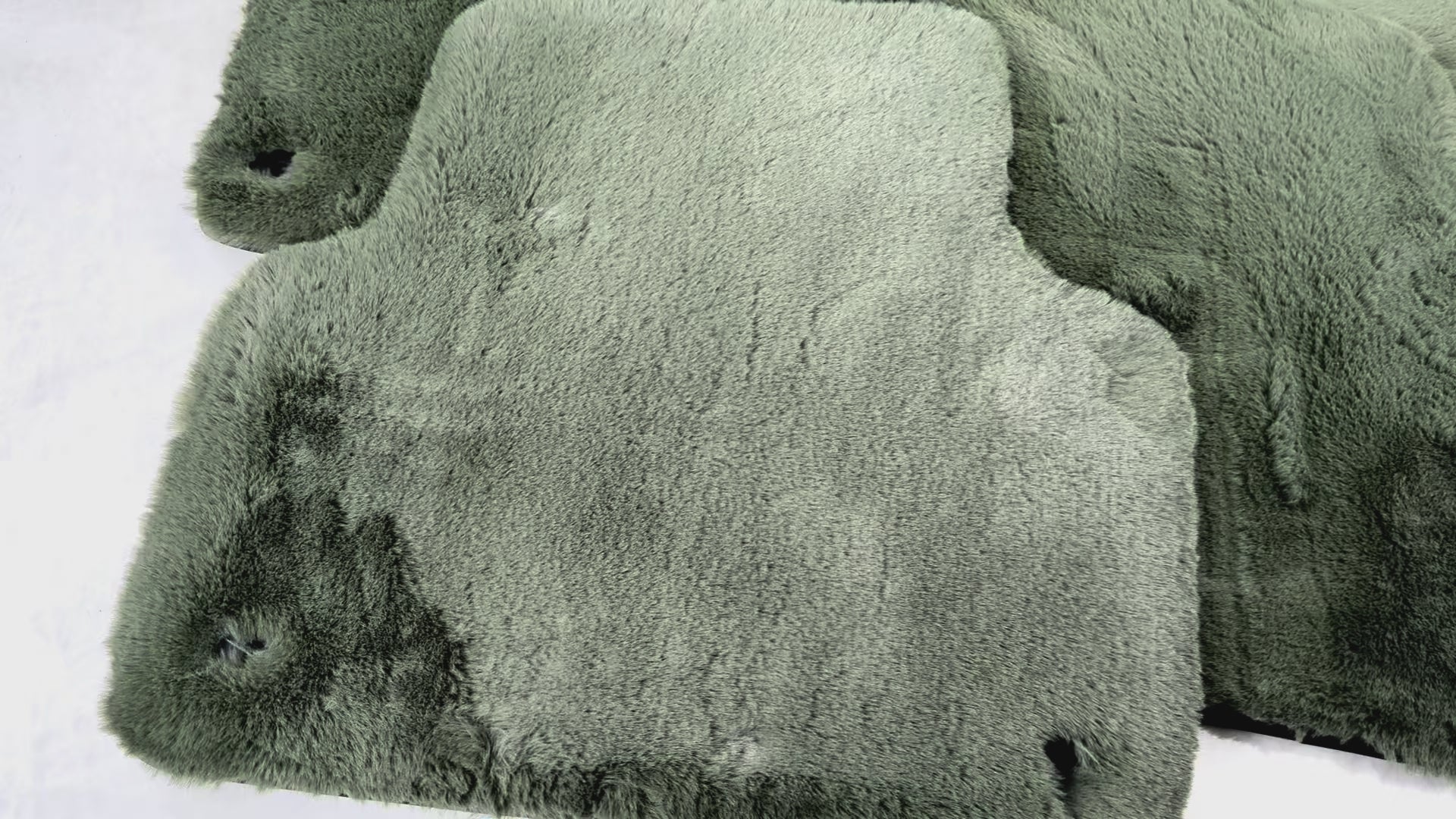 Genuine Light Green Sheepskin Floor Mats Bentley Continental GT (2018–2023) - ER56 Design