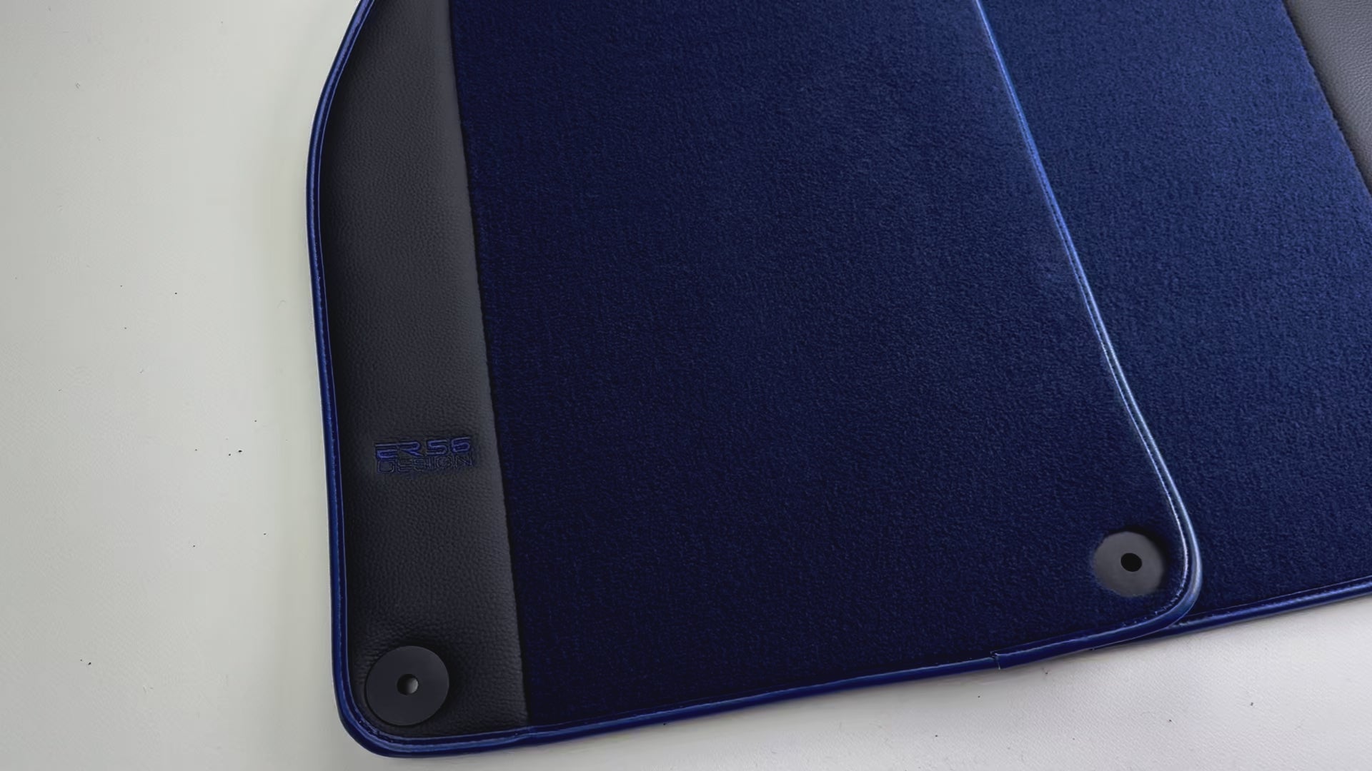 Dark Blue Floor Mats for Porsche 981 Boxster (2013-2016) with Leather - AutoWin