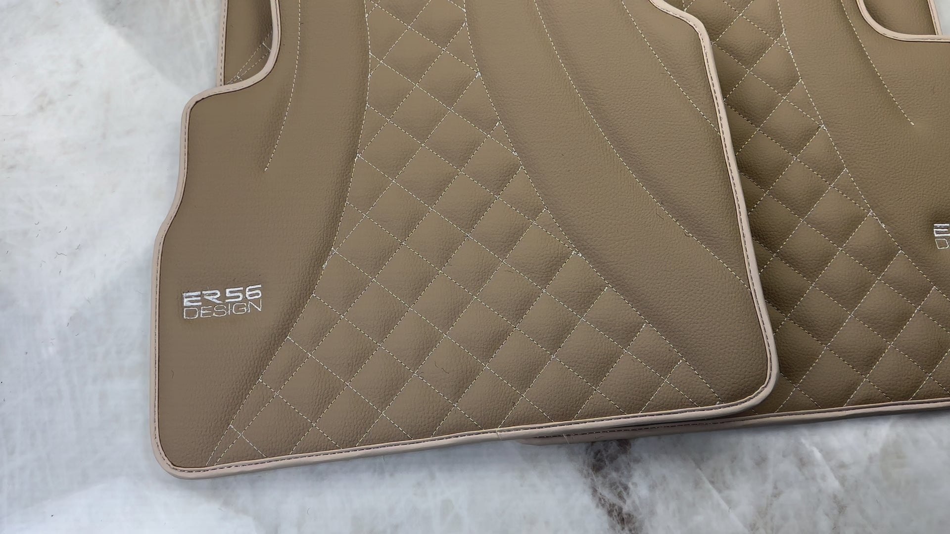 Beige Leather Floor Mats for Mercedes-Benz W463 (2018-2023) ER56 Design - ER56 Design