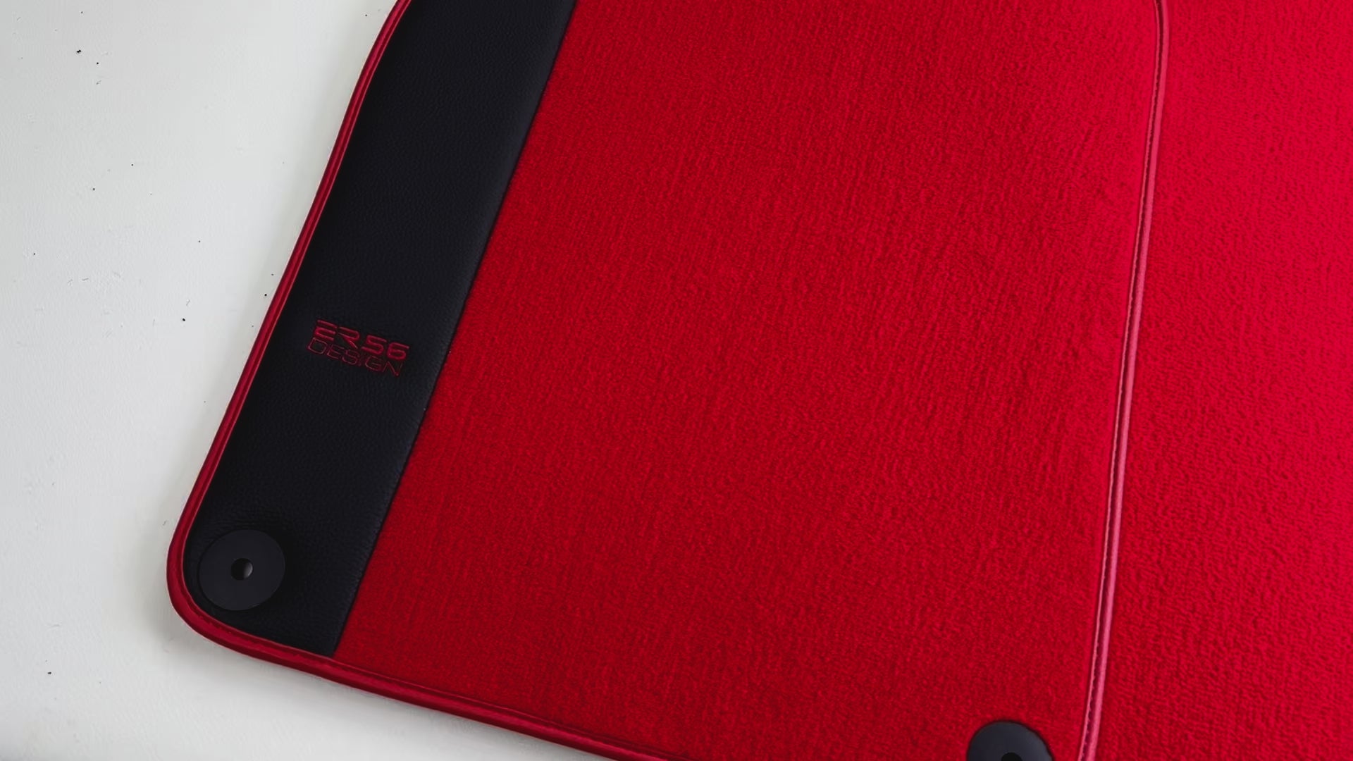 Red Floor Mats for Porsche 981 Boxster (2013-2016) with Leather - AutoWin