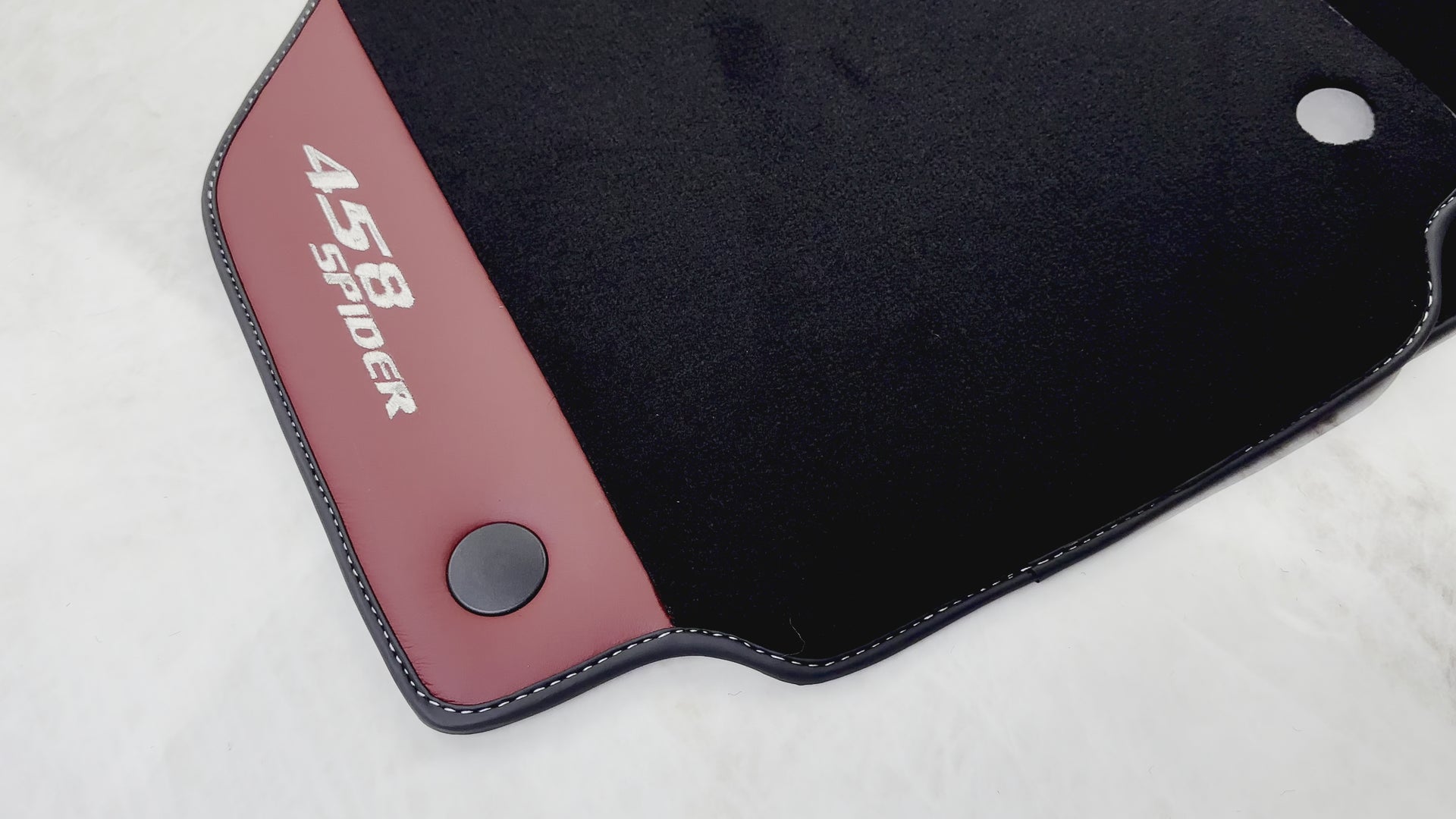 Floor Mats for Ferrari 458 Spider (2012-2015) with Bordeaux Nappa Leather - AutoWin