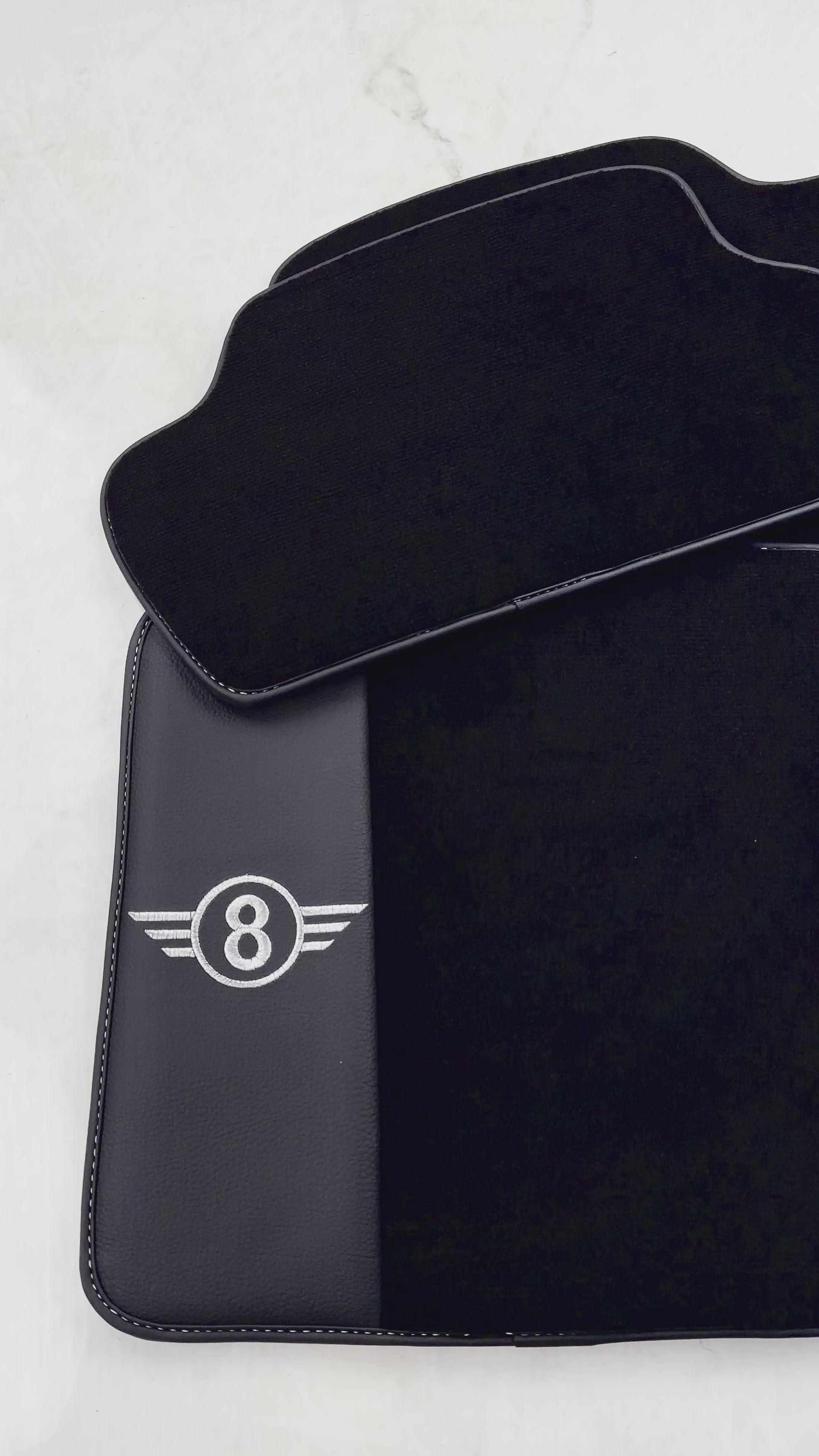 Black Floor Mats for Mini Cooper F56 (2013-2022) with Leather - AutoWin