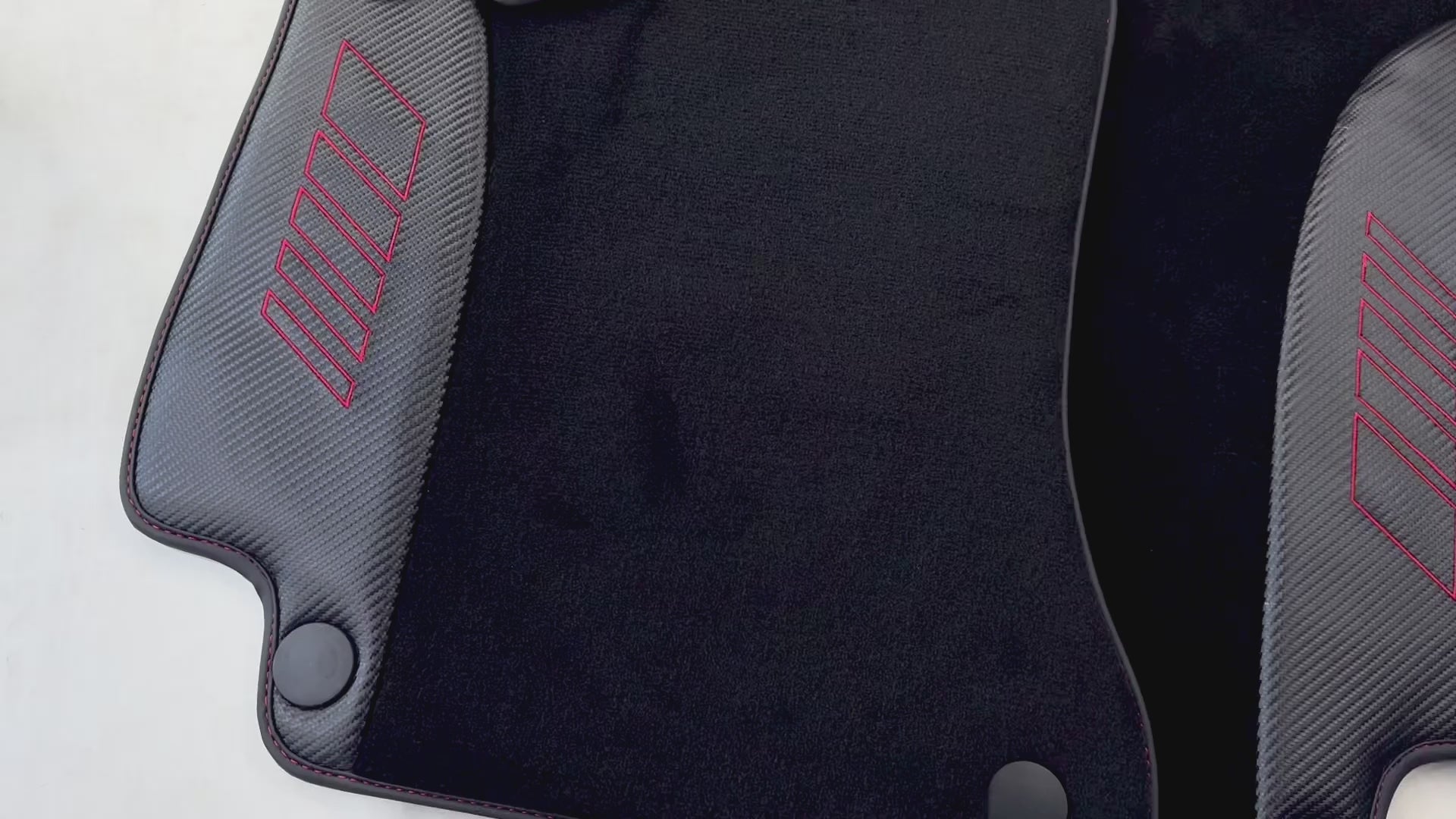 Black Floor Mats for Mercedes Benz C-Class W205 Sedan with Carbon Fiber | AutoWin Edition - AutoWin