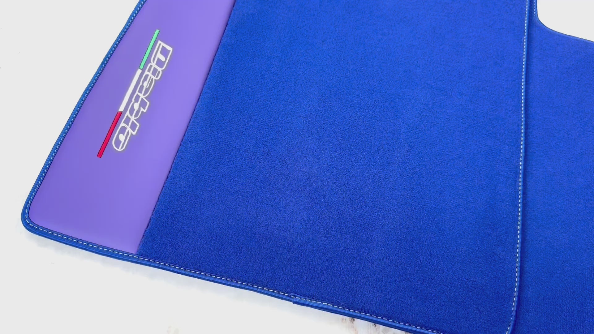 Blue Floor Mats for Lamborghini Diablo (1990-2001) with Purple Leather - AutoWin