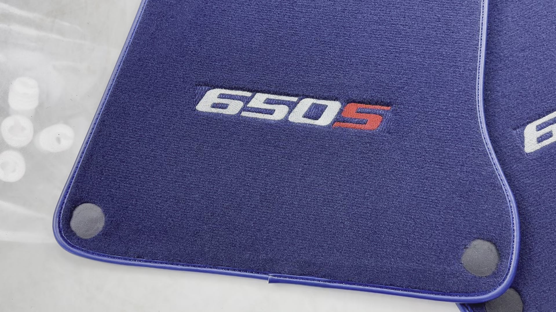 Dark Blue Floor Mats For McLaren 650S Tailored - AutoWin.EU
