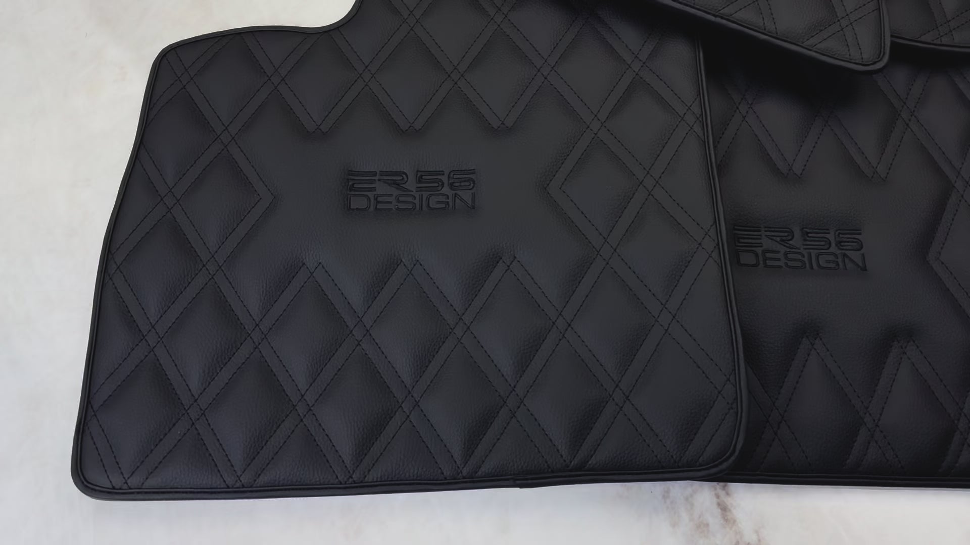Black Floor Mats for Bentley Continental GT (2003–2011) with Leather | ER56 Design - AutoWin