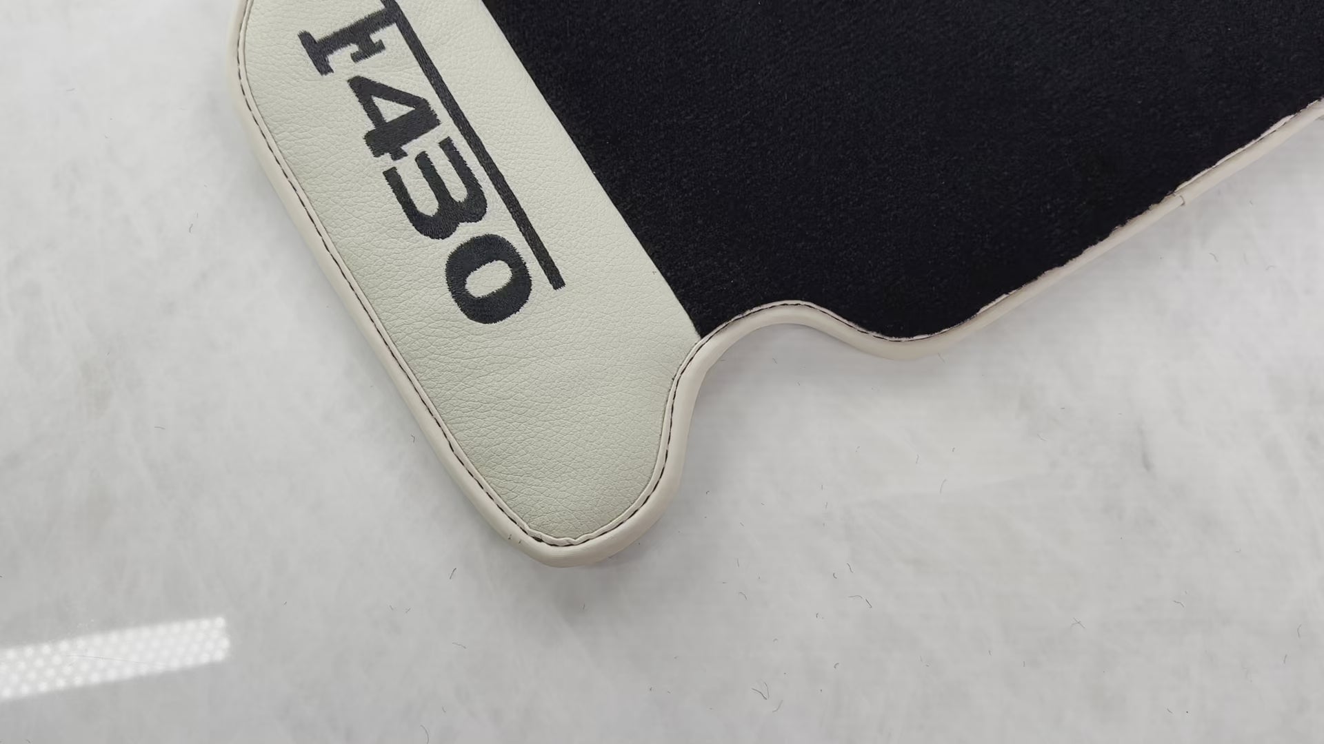 Black Floor Mats For Ferrari F430 2004-2009 With Beige Leather - AutoWin