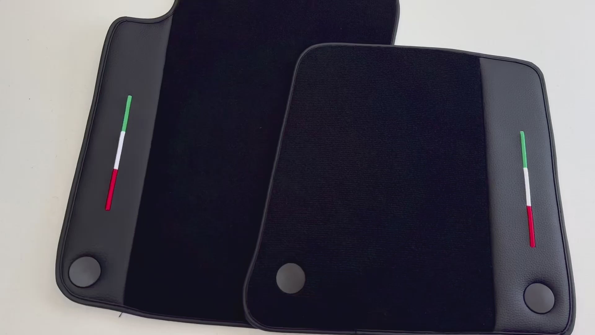 Black Floor Mats For Ferrari 612 Scaglietti 2005-2011 Italian Edition with Leather - AutoWin