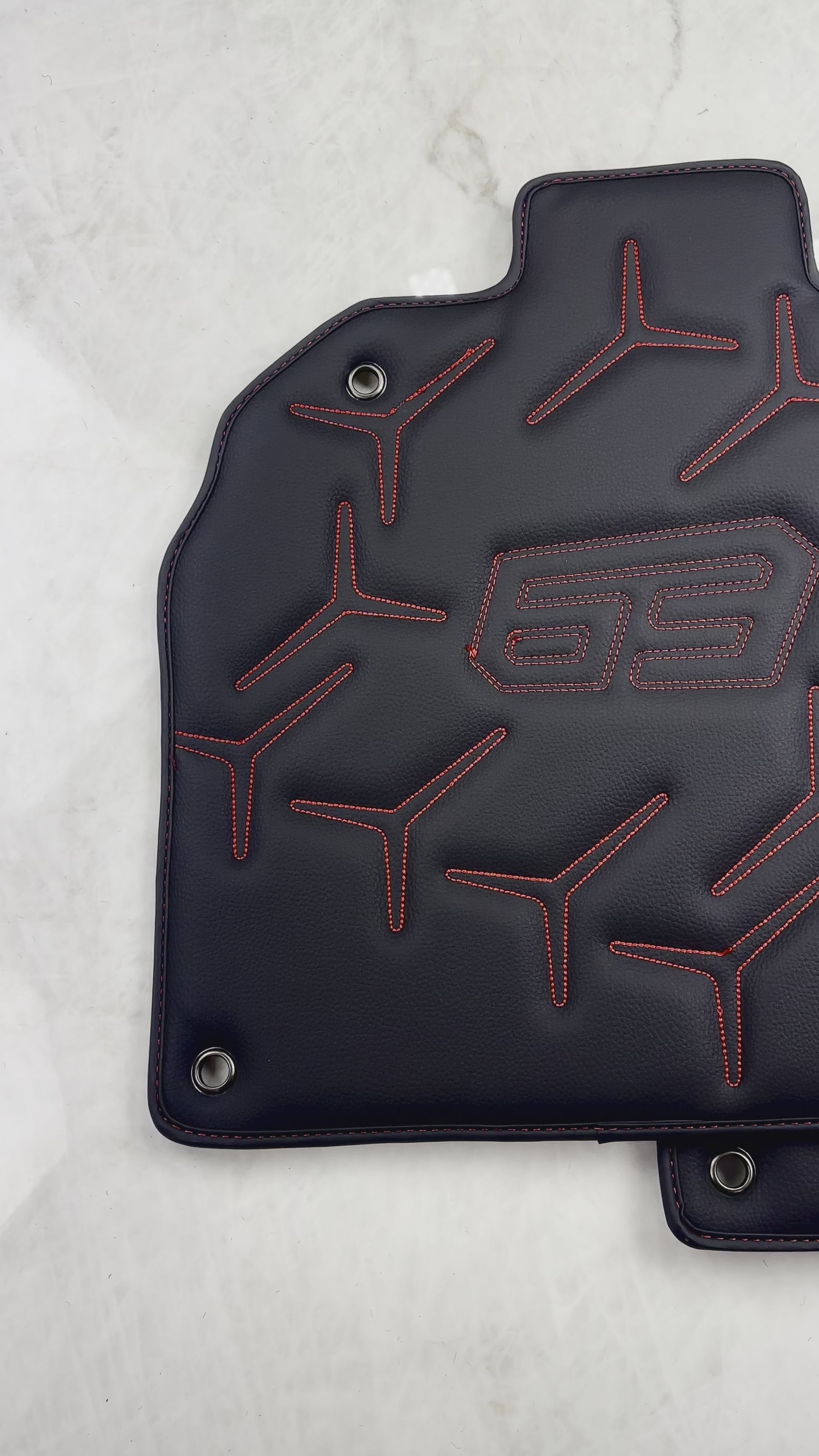 Black Leather Floor Mats for Lamborghini Aventador SVJ 63 Edition - AutoWin.EU