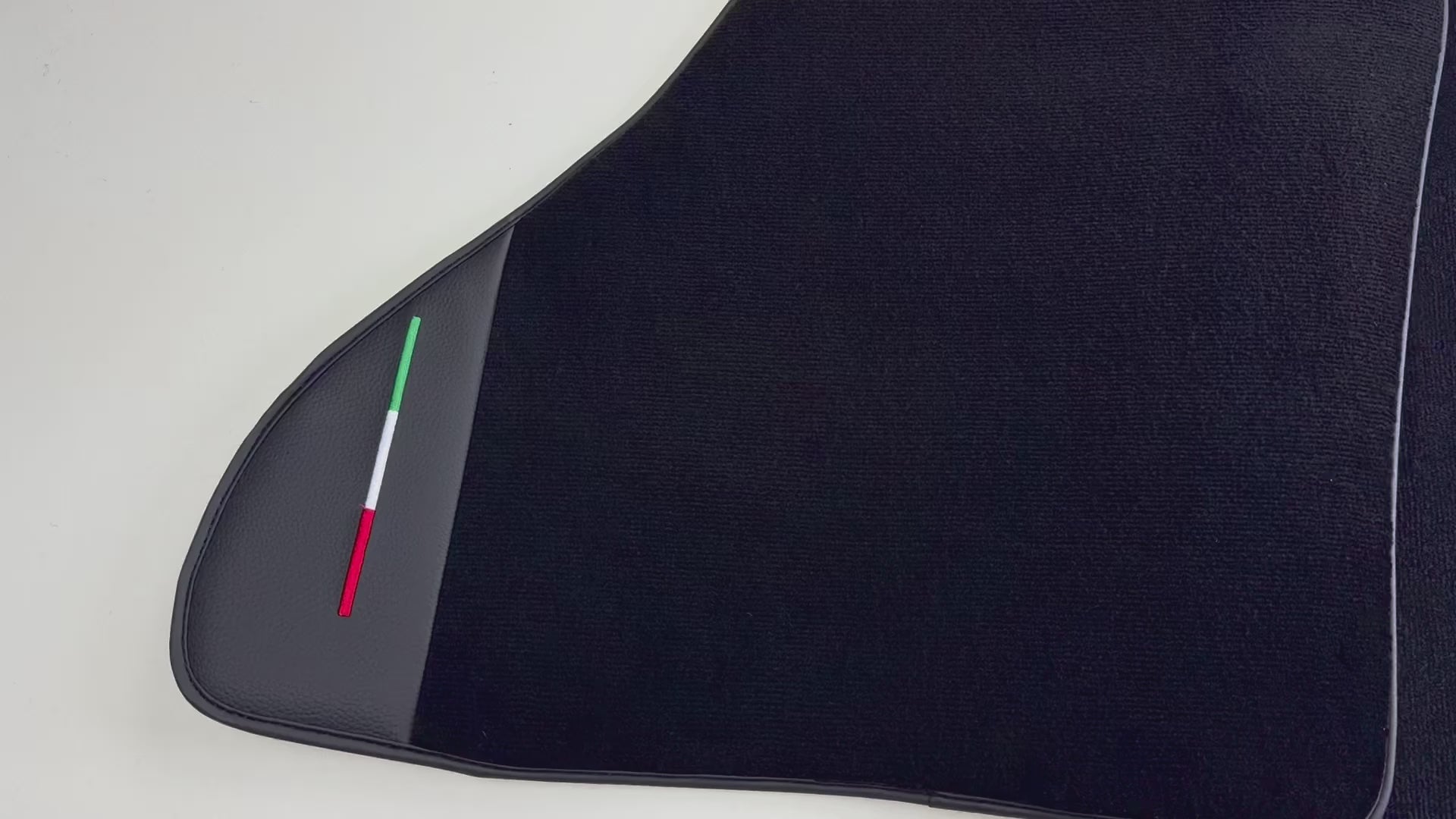 Black Floor Mats for Ferrari Mondial Convertible (1983-1993) with Leather | Italian Edition - AutoWin.EU