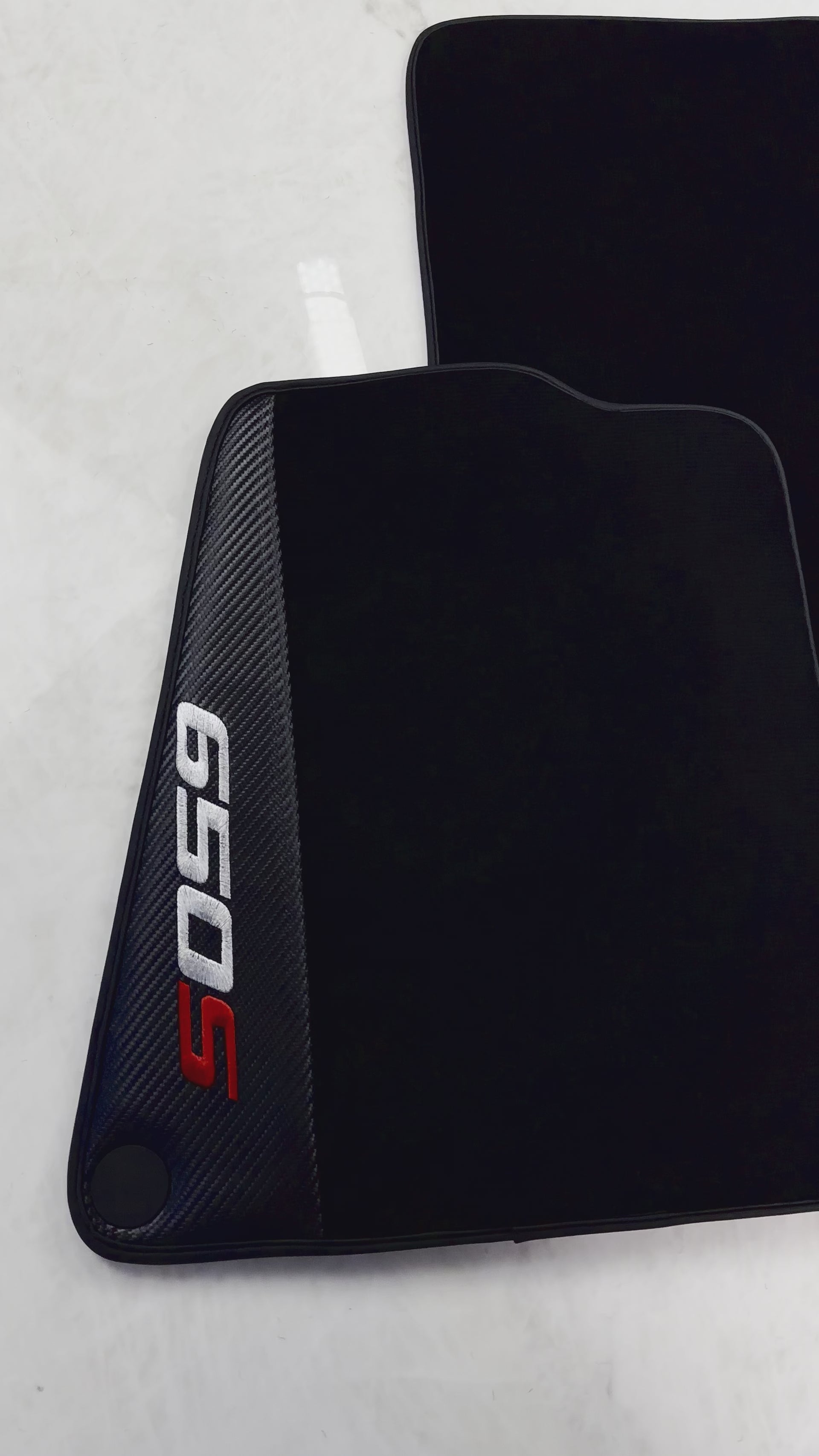 Black Floor Mats For McLaren 650S Black Tailored With Carbon Leather - AutoWin.EU