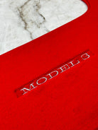 Red Floor Mats for Tesla Model 3 (2017-2023) with Red Trim - AutoWin