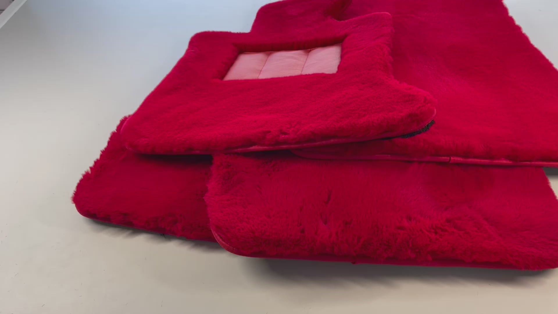 Red Sheepskin Floor Mats For Rolls Royce Shadow 1965-1977 Er56 Design Brand - ER56 Design