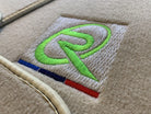 Beige Floor Mats For BMW i3 Series I01 ROVBUT Brand Tailored Set Perfect Fit Green SNIP Collection - AutoWin