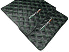 Floor Mats for Lamborghini Aventador Carbon Fiber Leather Green Stitching - AutoWin